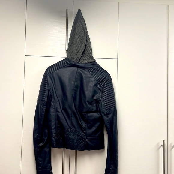 Cisono faux leather navy blue jacket - Picture 2 of 2